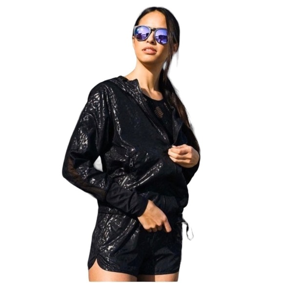 ZYIA Active - Black Cheetah Print Windbreaker Athletic Jacket Sz M - Picture 3 of 9